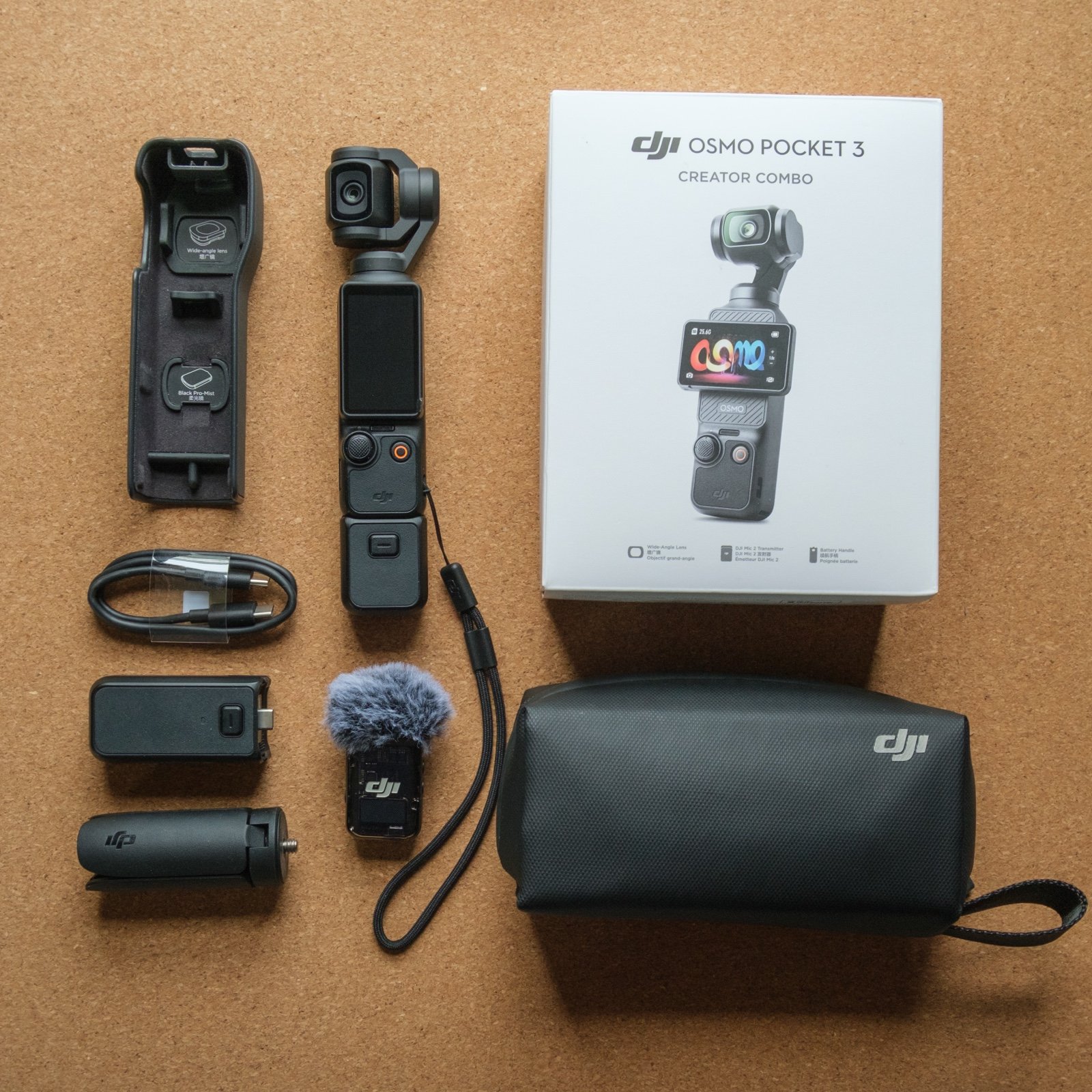 DJI Osmo Pocket 3 Creator Combo w/ 128gb SD card (no wide angle lens attachment)