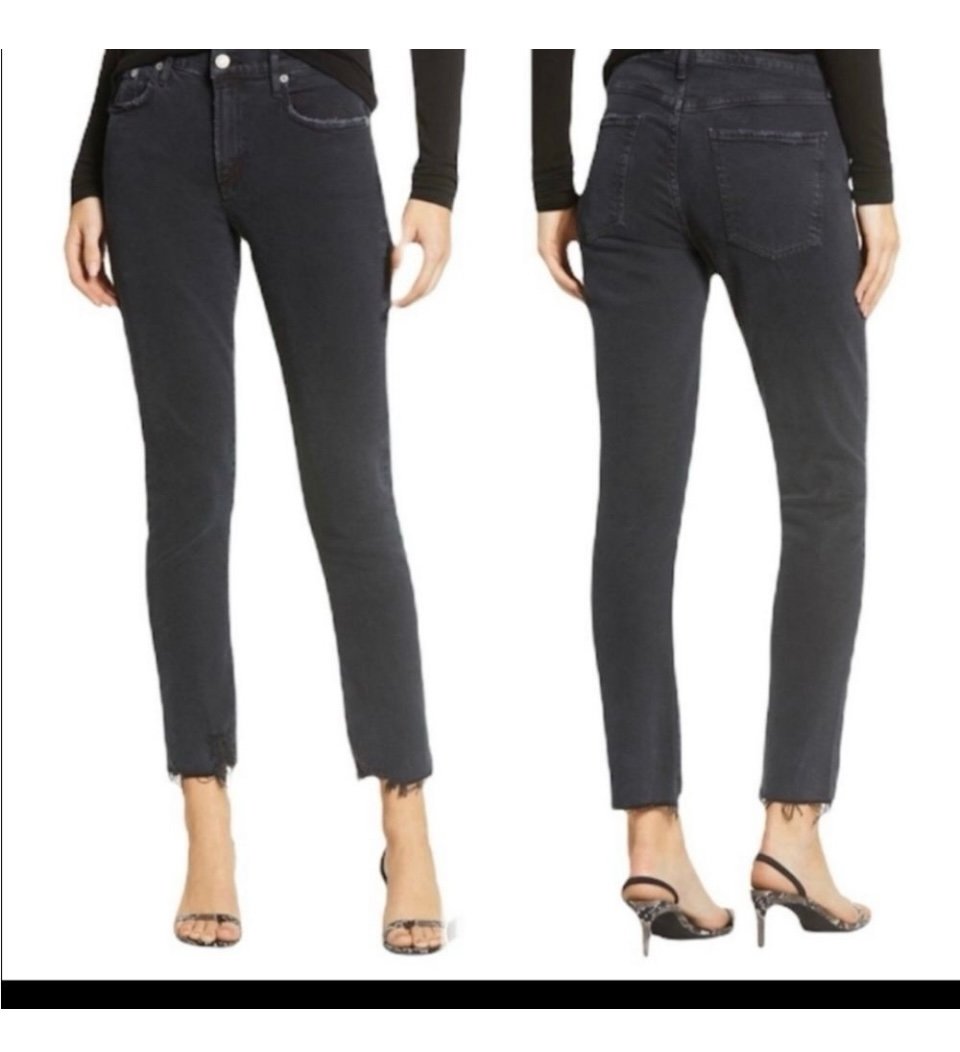 Agolde Jeans | Revolve Toni Jeans Women’s 32 Raw Hem Straight Leg BLK A133d-3002