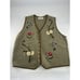Vintage Susan Bristol Sweater Vest Womens Size 1 W Green Brown Embroider Wool 95