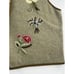 Vintage Susan Bristol Sweater Vest Womens Size 1 W Green Brown Embroider Wool 95