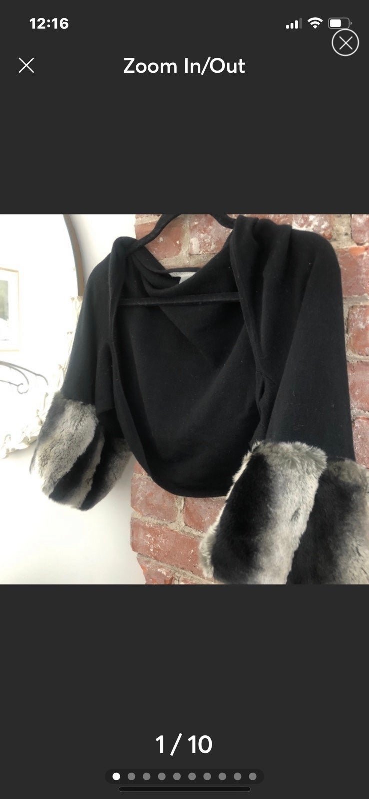 Genuine Fur & Cashmere Shrug , Shawl sweater . Gorgeous