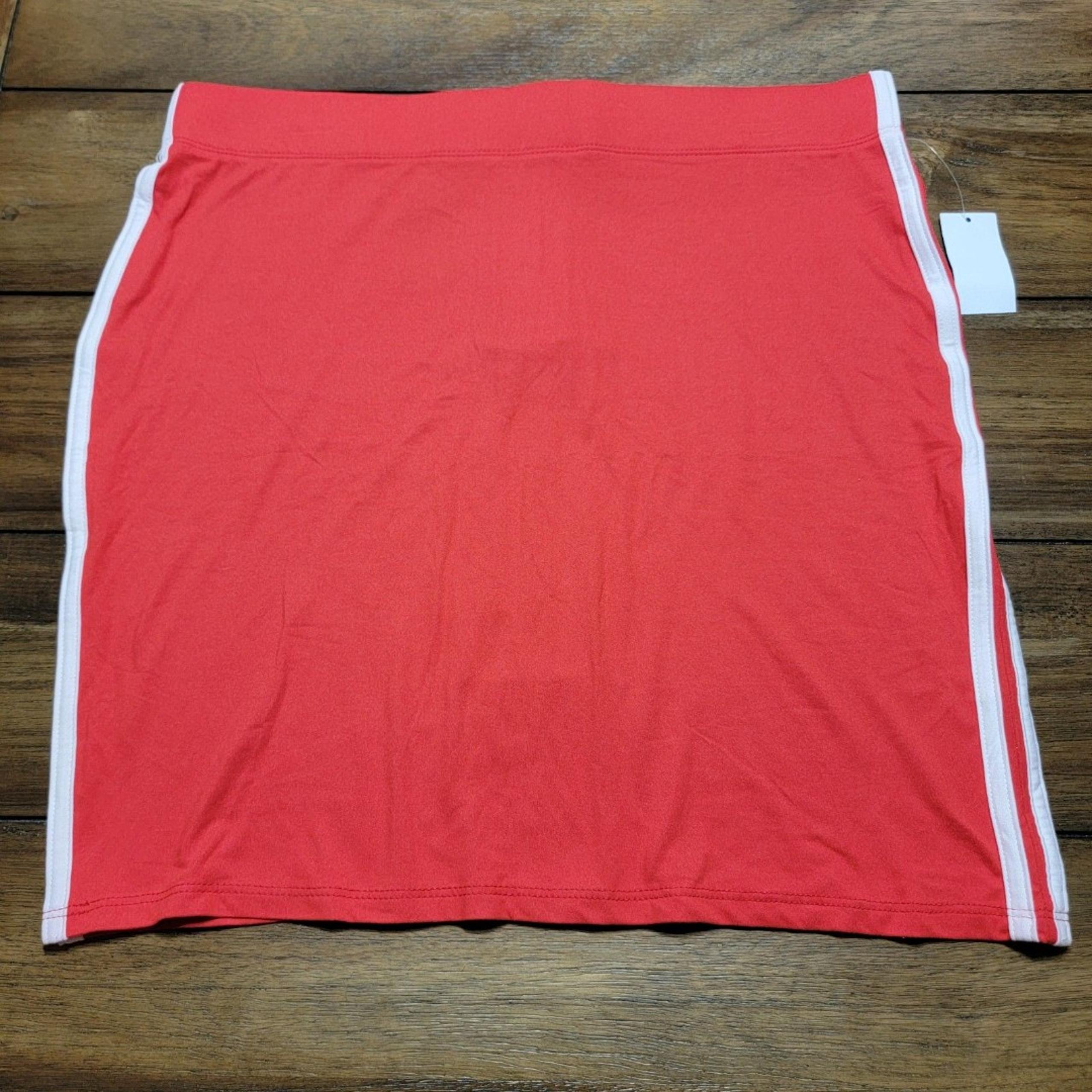 Joe Boxer Quarter Zip Mini Skirt Cotton Red w/ White Stripes - Size Jr Large NWT
