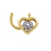 Solid 14K Yellow Gold Mini Heart CZ Nose Stud