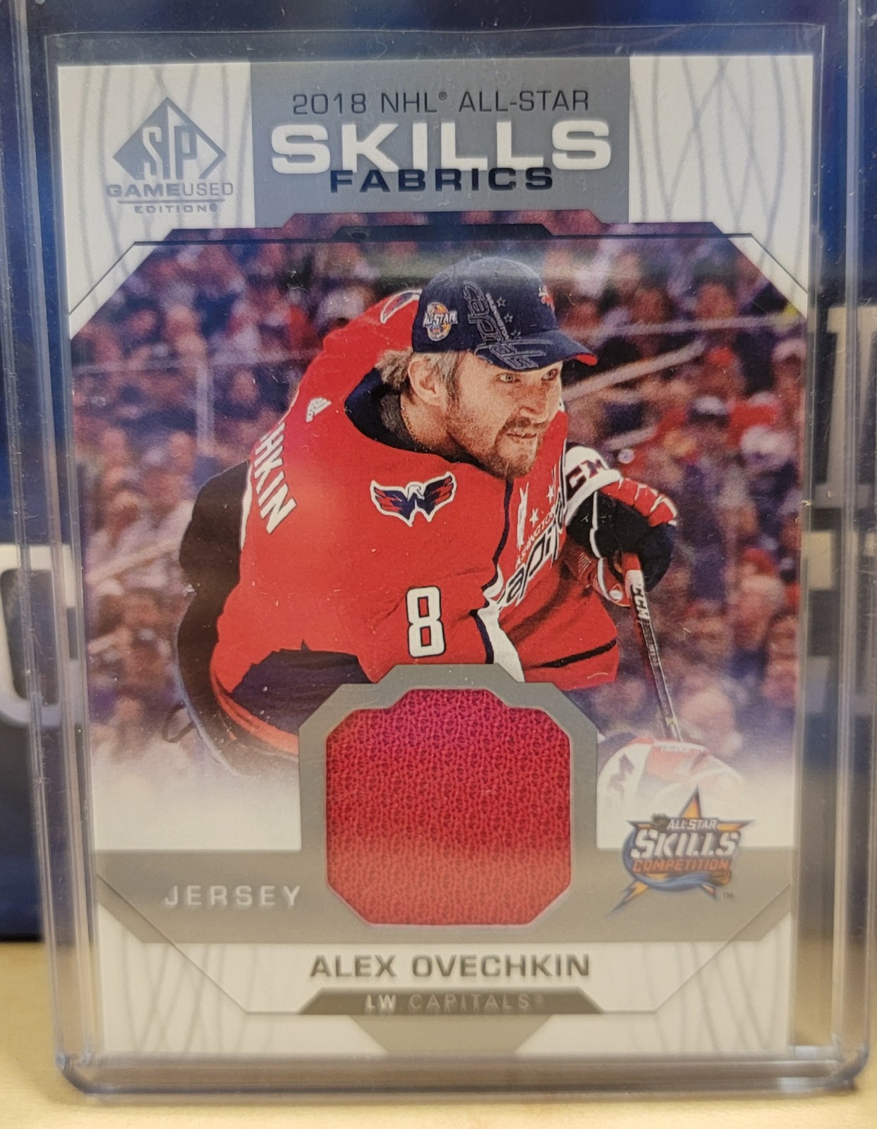 ALEX OVECHKIN 2018-19 SP GAME USED SKILLS FABRICS.