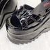 Size 12 Demonia Wave Goth Platform 6 Wedge Sandals Shoes Patent Heart Chain