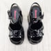 Size 12 Demonia Wave Goth Platform 6 Wedge Sandals Shoes Patent Heart Chain