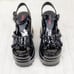 Size 12 Demonia Wave Goth Platform 6 Wedge Sandals Shoes Patent Heart Chain