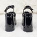 Size 12 Demonia Wave Goth Platform 6 Wedge Sandals Shoes Patent Heart Chain