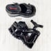 Size 12 Demonia Wave Goth Platform 6 Wedge Sandals Shoes Patent Heart Chain