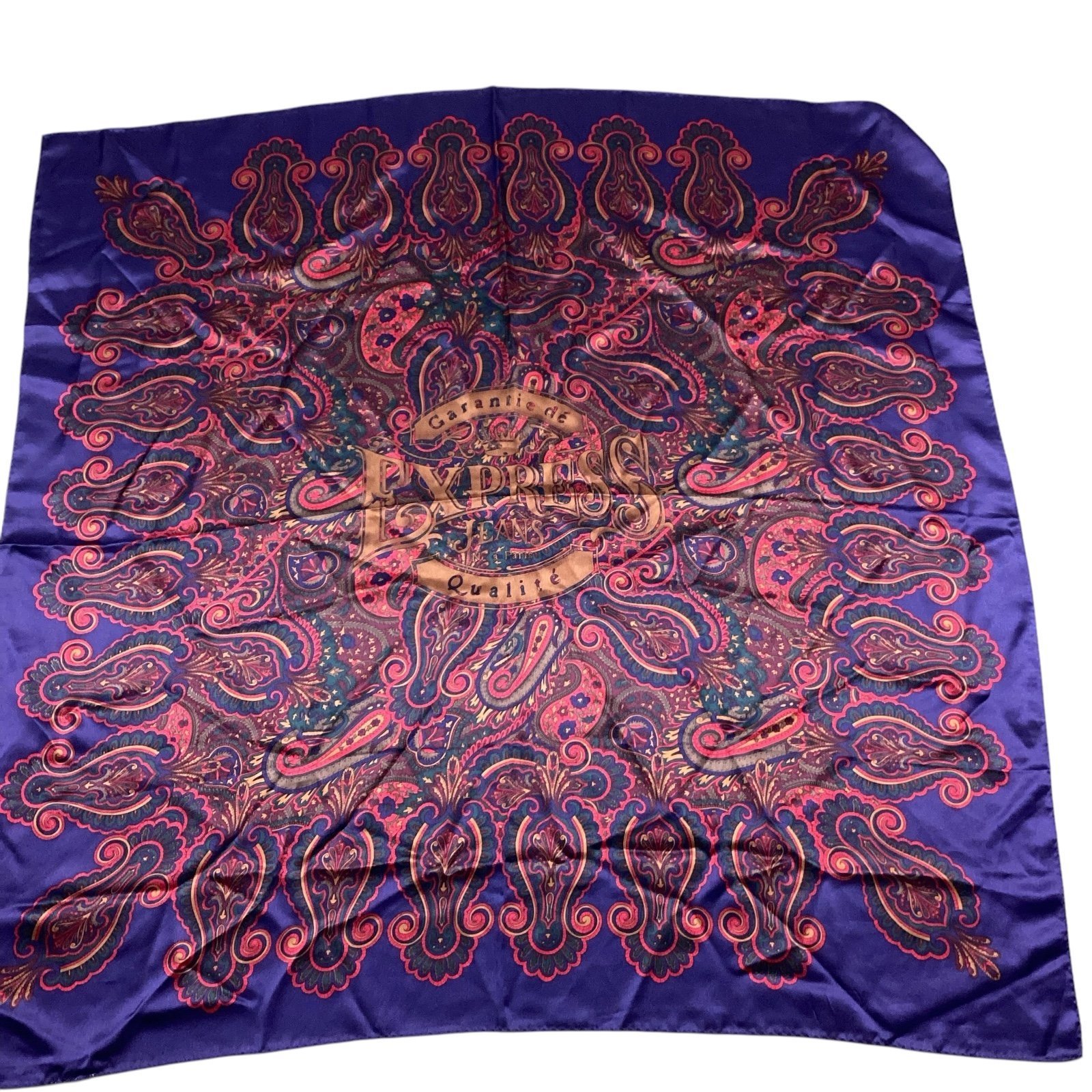 Vintage 90s Express Paris silk scarf 34 x 34