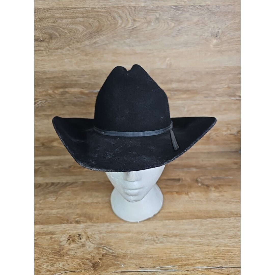 MHT Master Hatters Of Texas Rodeo Black Felt Coyote, Cowboy Hat Sz 6 5/8 (XS)