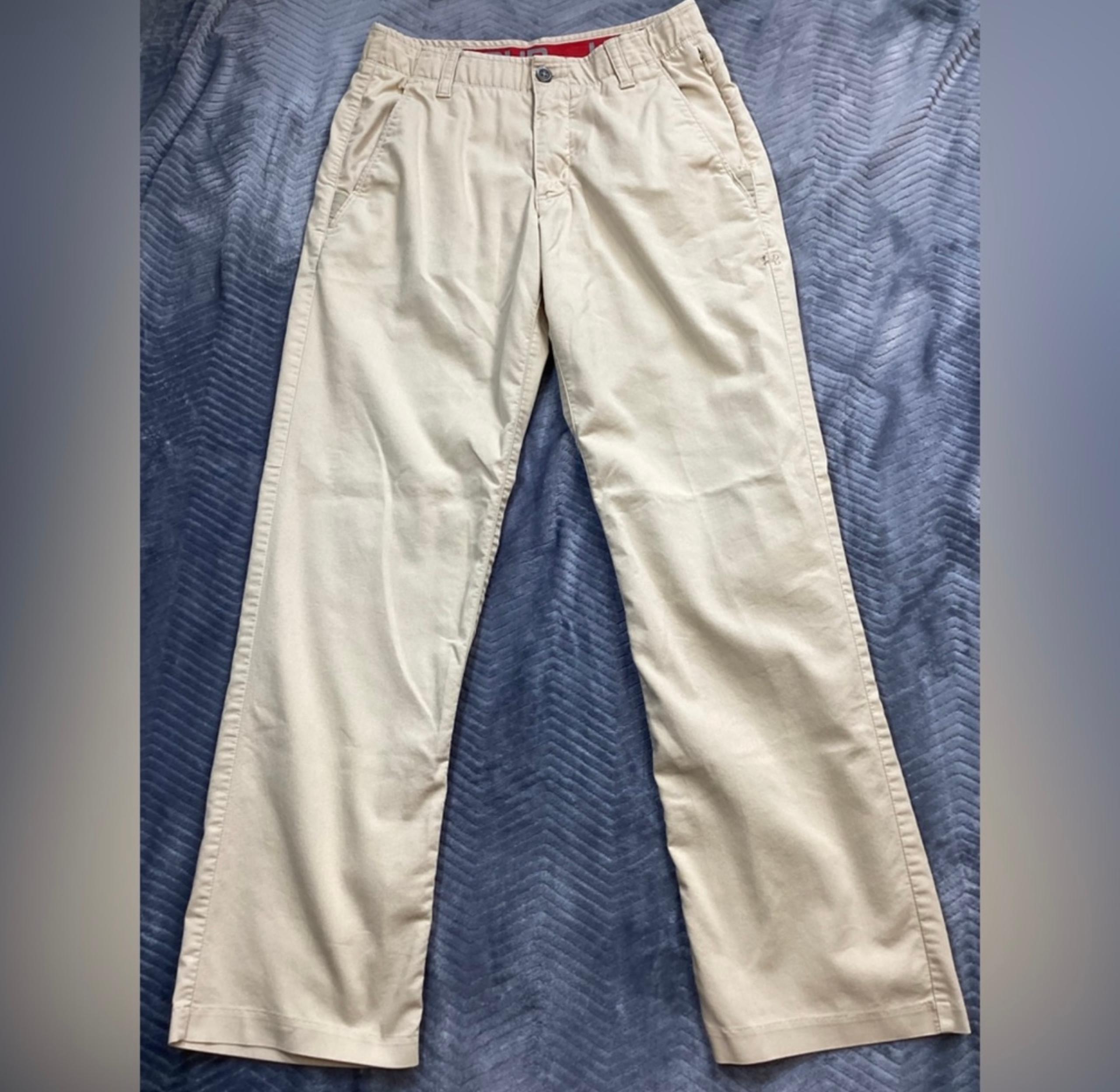 Mens Under Armour Khaki Chino Pants Comfort Waist 30x32.