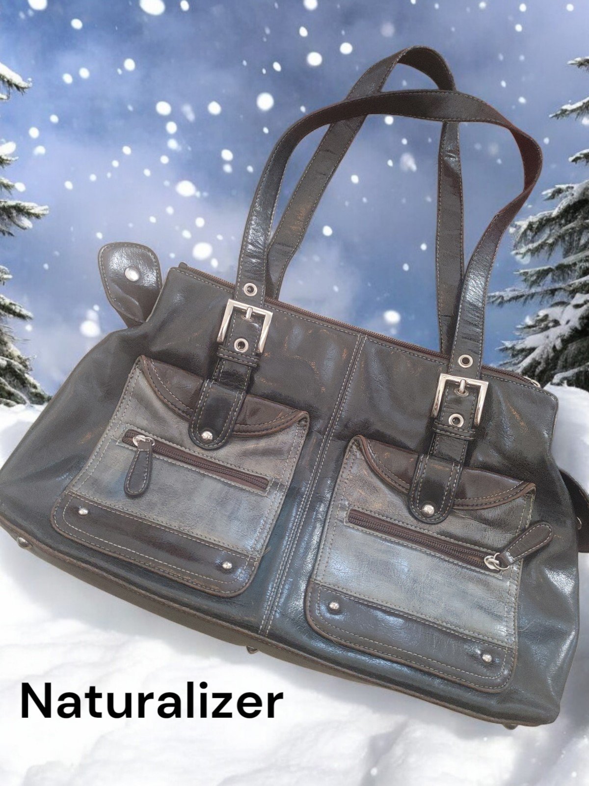 Naturalizer leather vintage satchel bag women