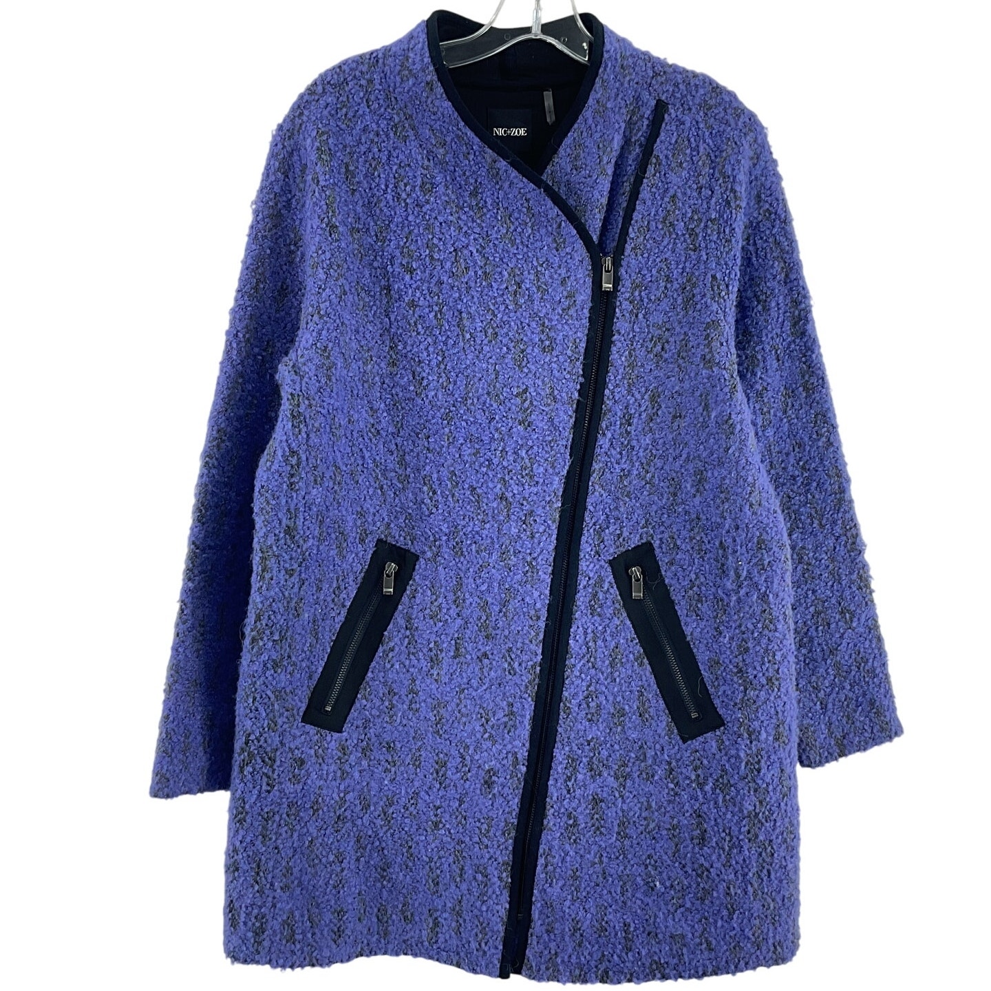 Nic + Zoe Periwinkle Boucle Coat Women’s Size Medium Polyester Preowned