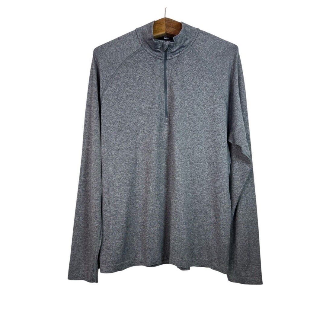 Rhone Sweater Men's Gray Lightweight 1/4 Zip Performance Golf Long Sleeve Size M