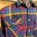 St Edmonds plaid vintage long-sleeve button-up multi-color 85% wool mens Large L