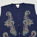 Vintage Koret Women's Large Pure Wool Cardigan Sweater Vest Embroidery V-Neck