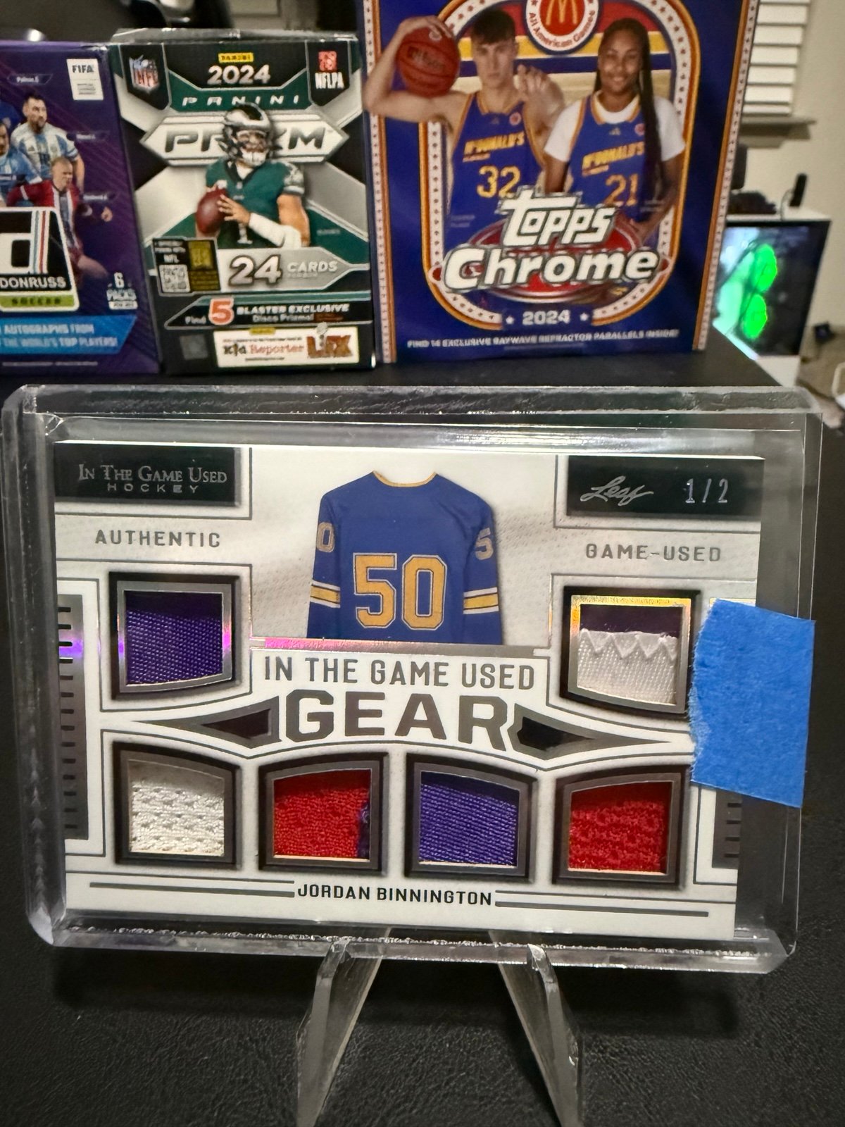 Jordan Binnington Multi Color Game Used Patch 1/2