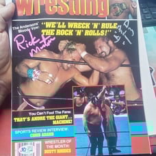 Ricky Martin and Arn Anderson Dual Autographed Wrestling Magazine