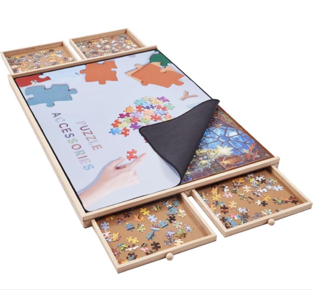 1000 Piece Wooden Puzzle Board (with Storage Tray)