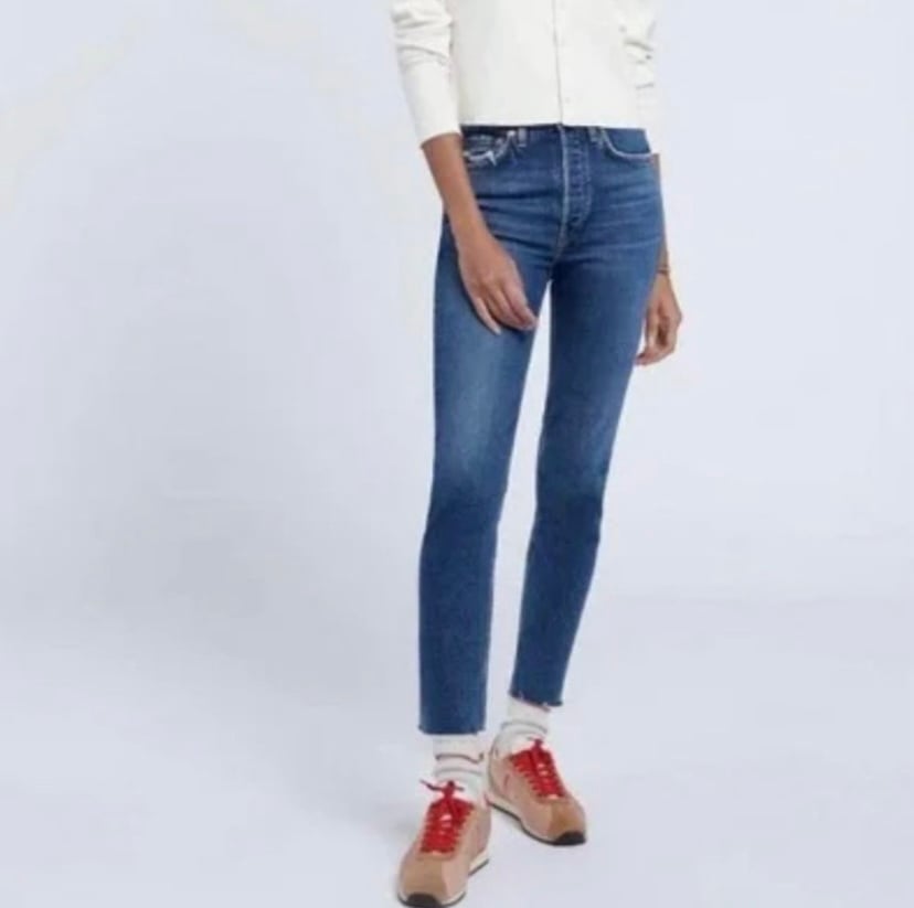 RE/DONE Skinny Ankle Jeans Size 26 Blue.