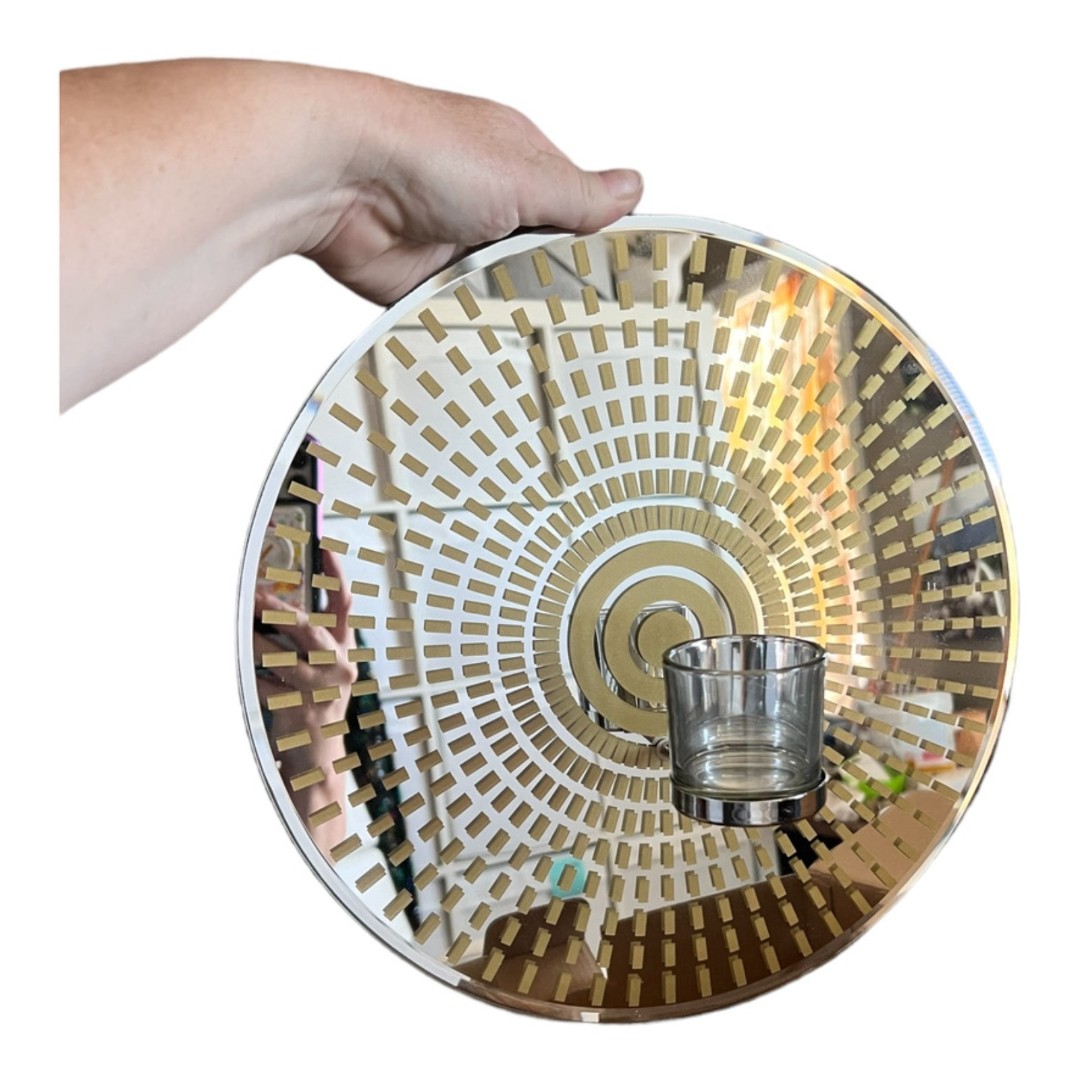 Partylite Santorini Sconce by Jonathan Adler Round Mirror Candle Holder Glam