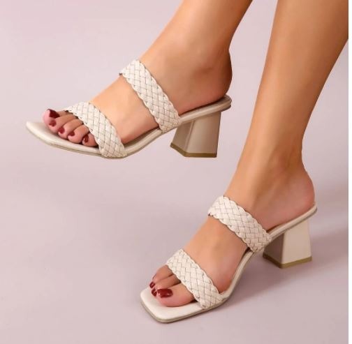 HT Minimalist Braided Design Sandal Mules shoes for women L2
