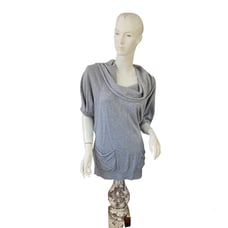 Vince Camuto gray cowl neck bat wing sleeve tunic sweater L