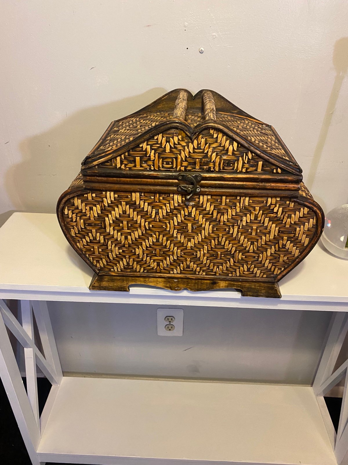 Bamboo rattan storage accent