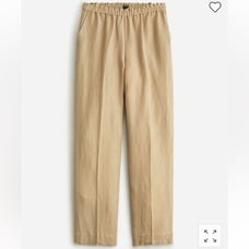 J Crew Womens Chelsea Linen - Cupro Blend Full Length Pull On Pants XL Beige NWT