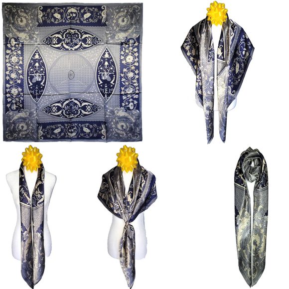 NWT Genuine 100% Mulberry Silk Satin Scarf 42 x42 Large Square Shawl 59481