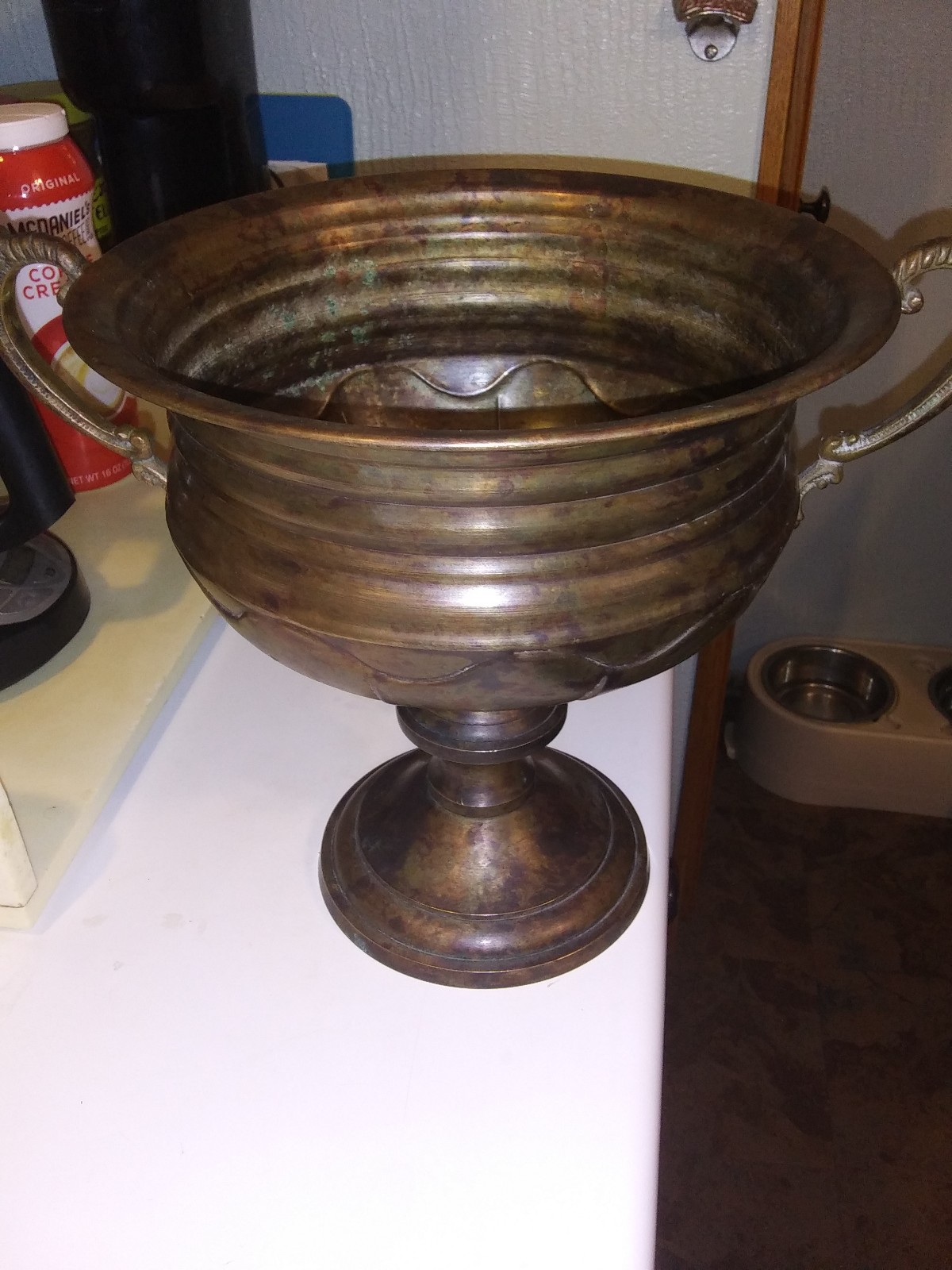 Antique Solid Copper Goblet/Vase/Trophy