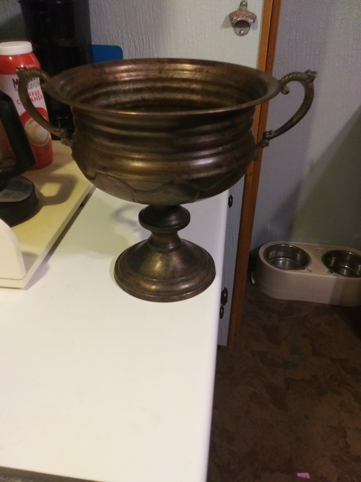 Antique Solid Copper Goblet/Vase/Trophy