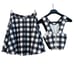 LUCY PARIS REVOLVE Gingham Plaid Crop Top (Sz SML) and Skirt (Sz MED) Set