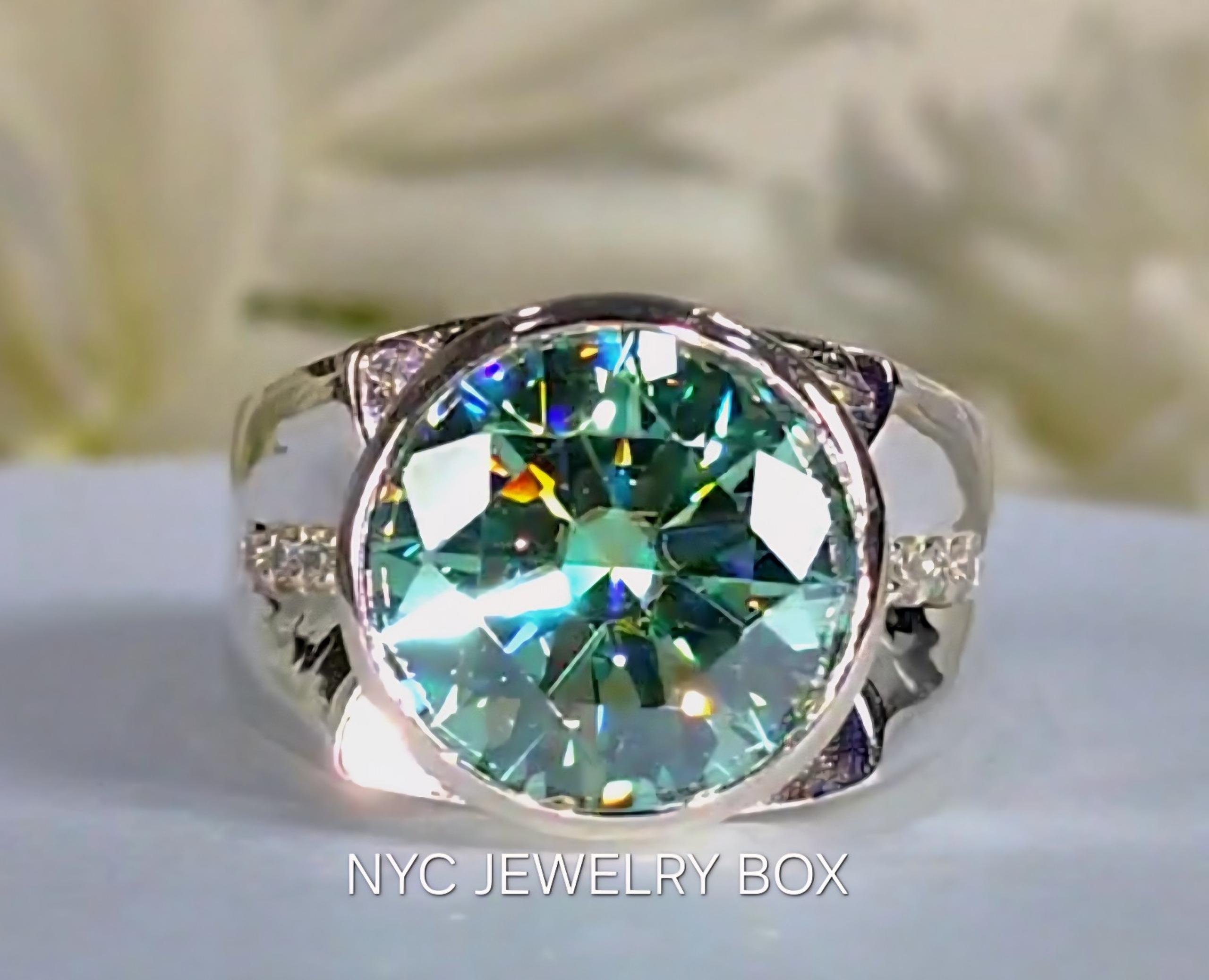CERTIFIED VSI 5.30CTW. BRILLIANT BLUE DIAMOND SOLITAIRE RING!