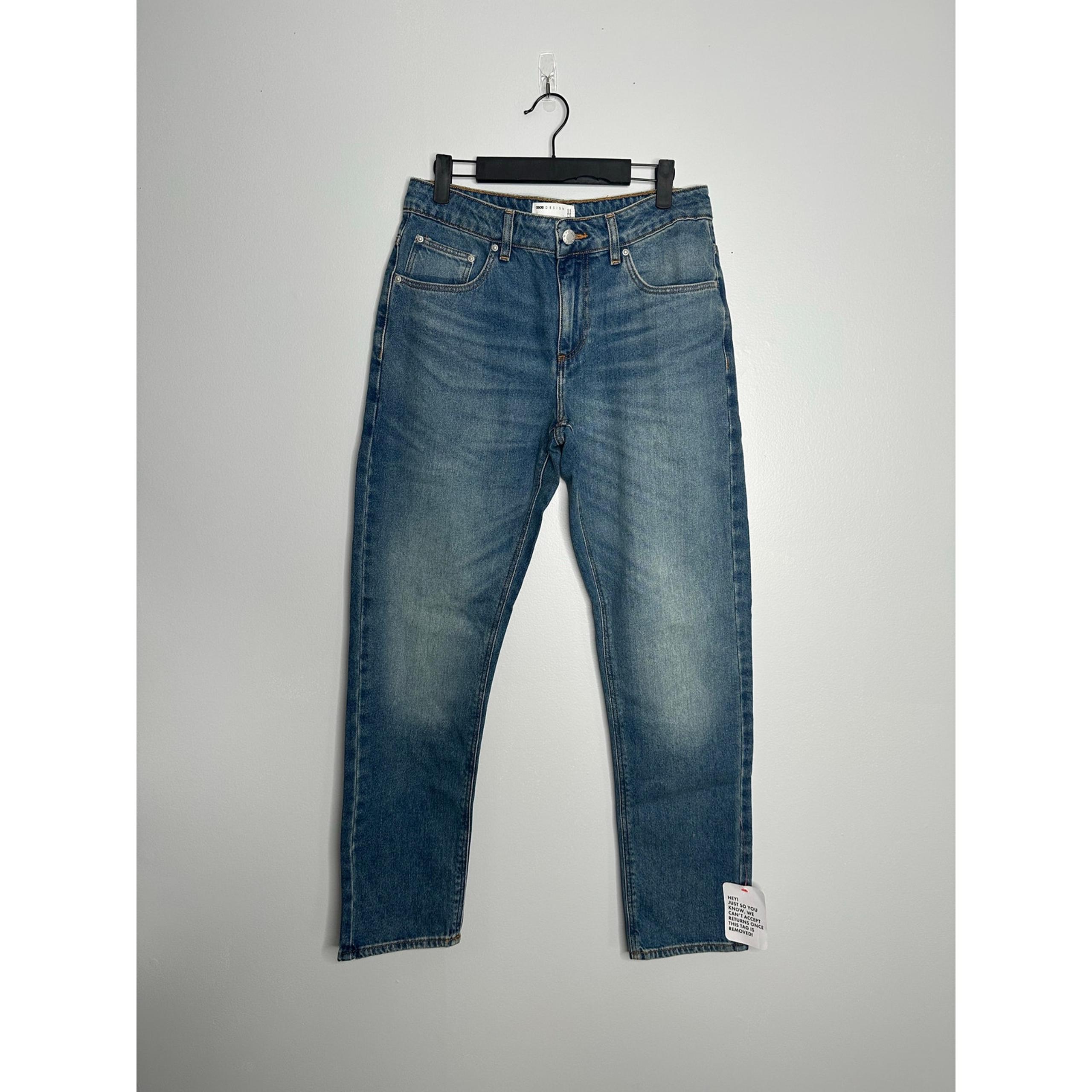 ASOS Women’s Medium Wash 5 Pocket High Rise Straight Leg Jeans Size 30