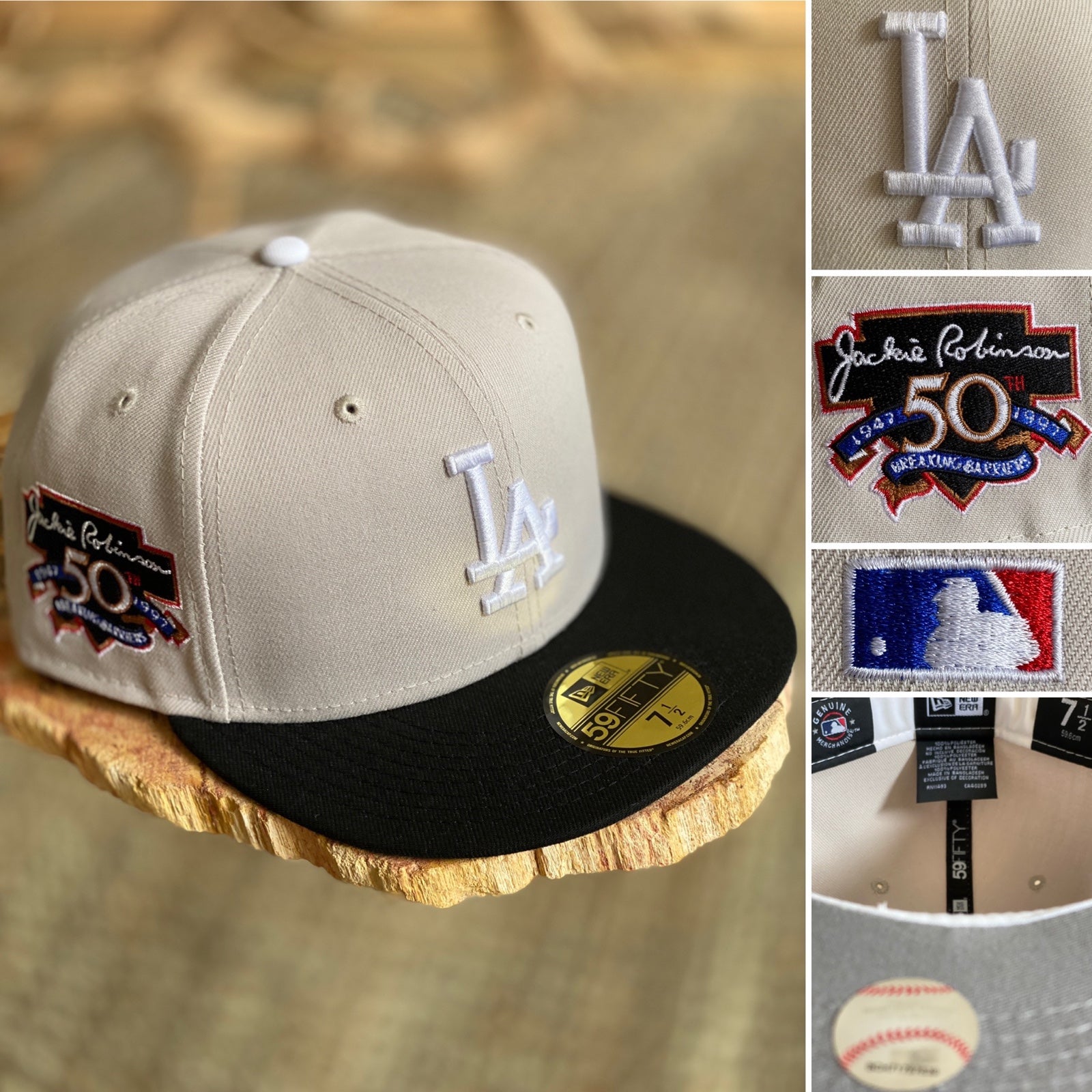 LOS ANGELES DODGERS NEW ERA 59FIFTY FITTED HAT BLACK WHITE
