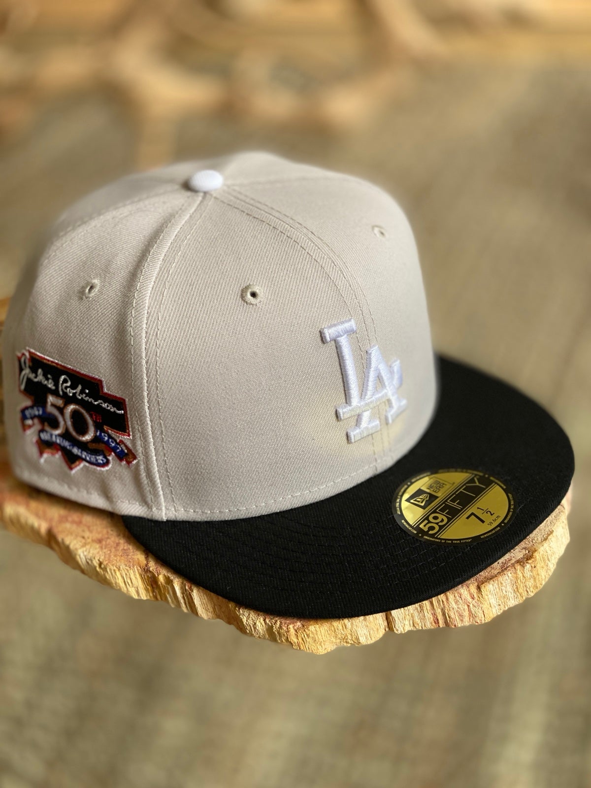 LOS ANGELES DODGERS NEW ERA 59FIFTY FITTED HAT BLACK WHITE