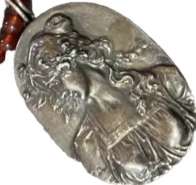 Vintage Henryk Winograd 999 Fine Silver Cameo Portrait Lady Woman HW999 Sterling