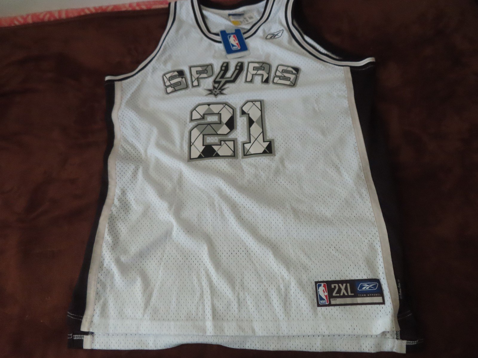 Vintage Tim Duncan San Antonio Spurs Jersey Mens XXL 2XL Reebok NBA argyle RARE