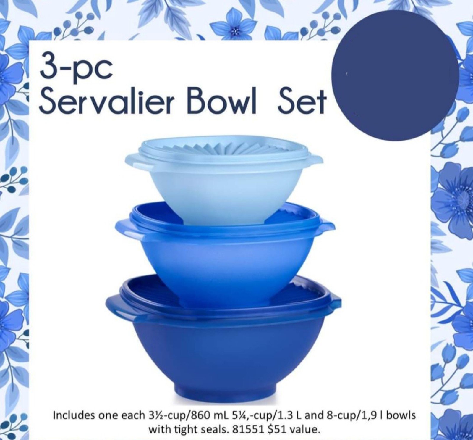 Tupperware 3pc servalier set