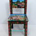 Manuel Cuyo Handmade and Painted Tigua Kids Chair: Ecuador Folk Art / Rural Life