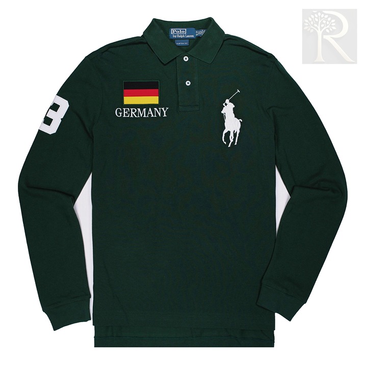 NWT Polo Ralph Lauren Men Big Pony Polo Shirt GERMANY, FLAG & #3 EDITION Small