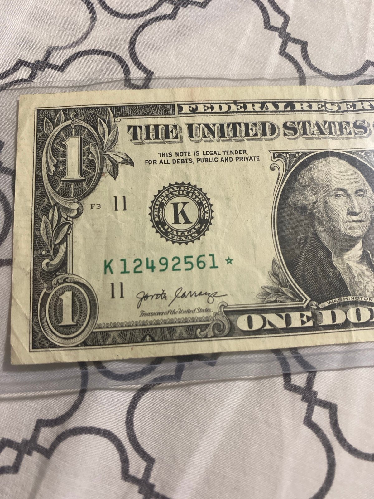 1 Dollar Bill Star Note