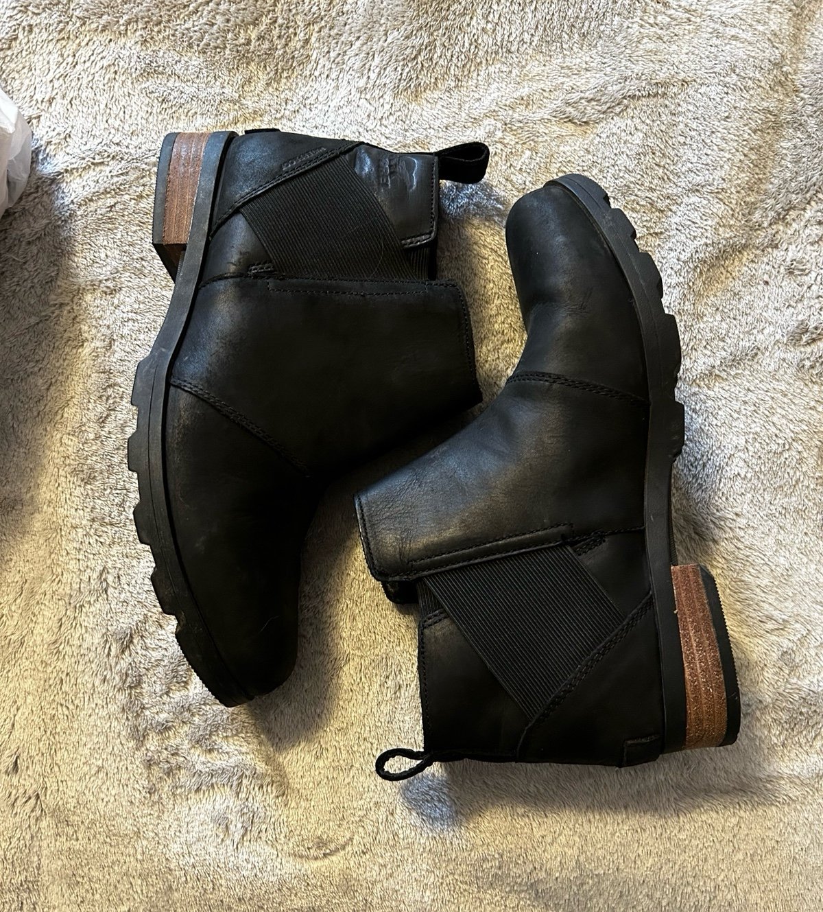 Sorel 9.5 Waterproof Black Emilie Chelsea Boots