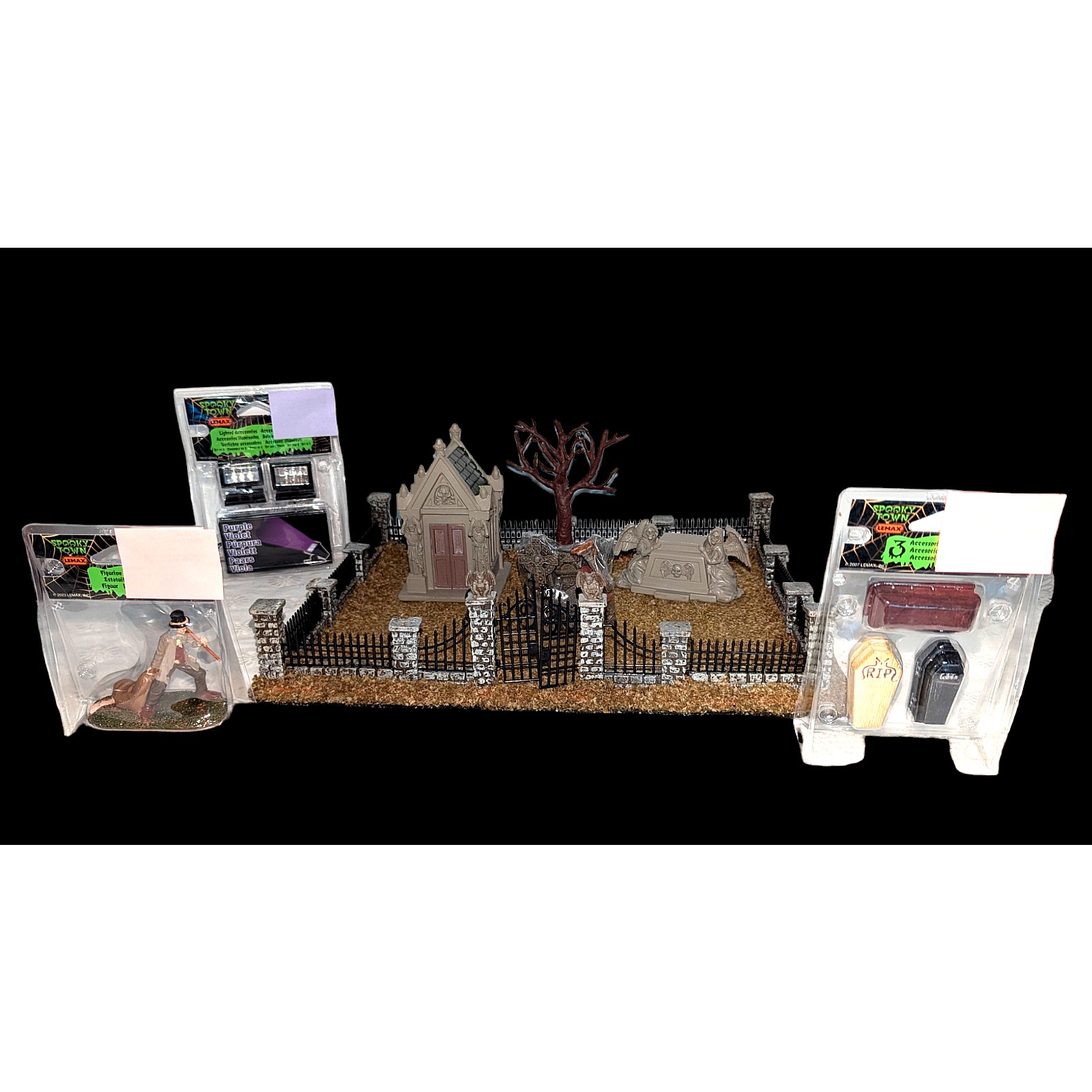 Lemax Spooky Town Haunted Souls Graveyard BONUS SET Accesories Halloween Village