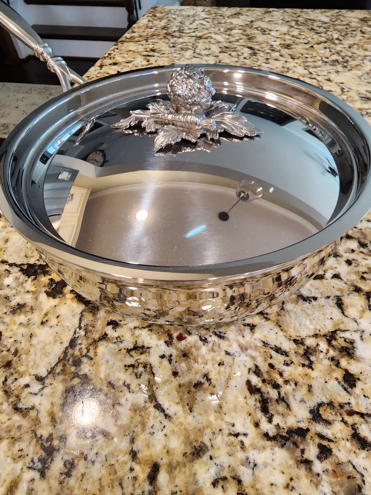 Ruffoni Opus Prima Hammered Stainless-Steel Covered Chef’s Pan with Cauliflower