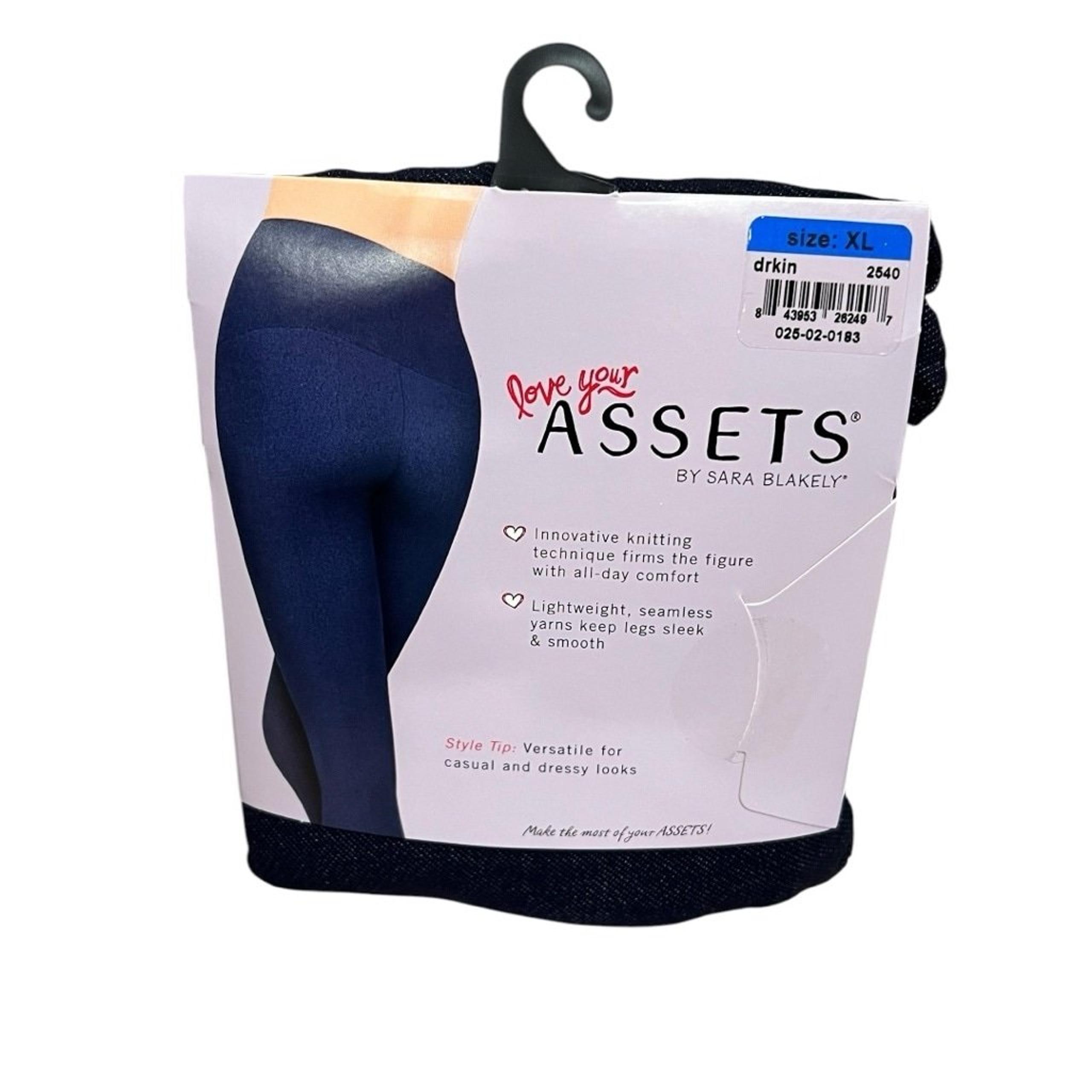 Women's Assets by Sara Blakely Leggings XL Blue Denim Wash Seamless Spanx NWT