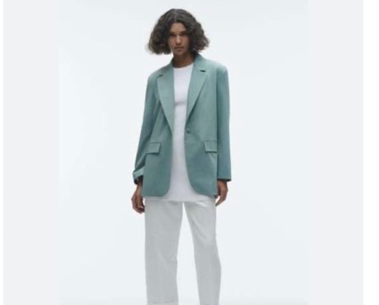 NWT Zara buttoned oversized blazer mid-green