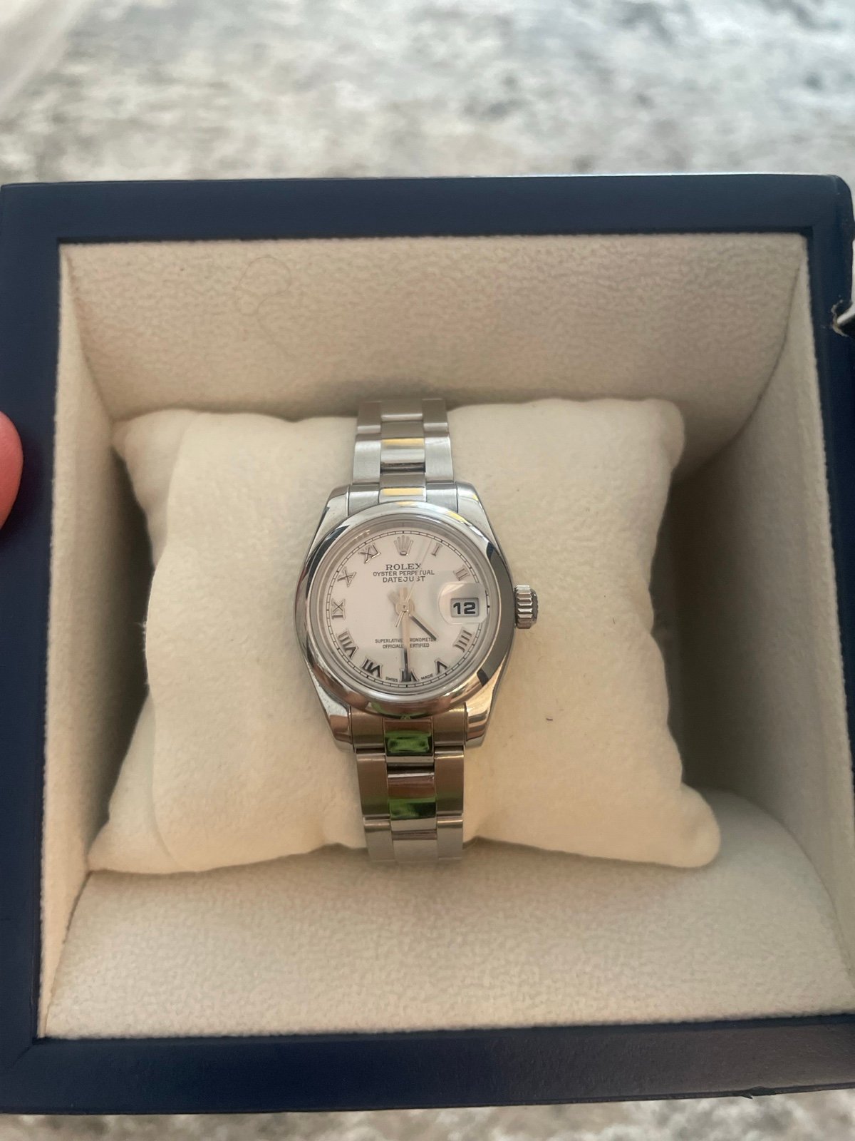 ROLEX LADIES DATEJUST 26mm STAINLESS STEEL SMOOTH BEZEL 170160 SILVER ROMAN DIAL